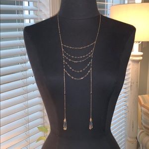 🎉HP🎉~ Gold necklace w/ blue beading